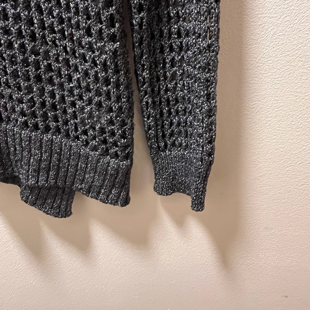 Avalin Unique Boho Retro Metallic Open Crochet Sweater, Women’s Sz S, Metallic - Picture 4 of 8